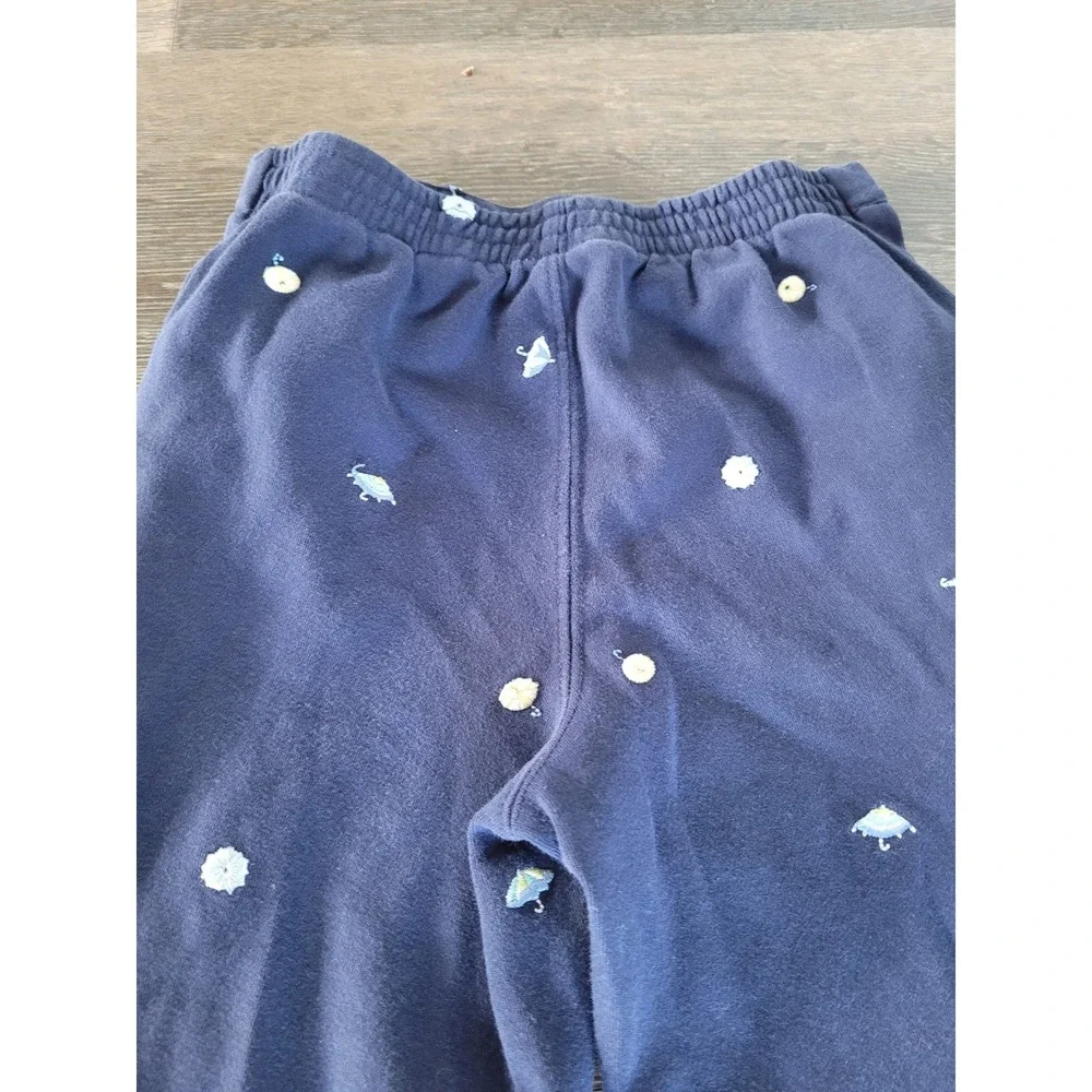 Gymboree Girls Navy Blue Embroidered Umbrella Flare Pants Size 4 Vintage 2003 #1
